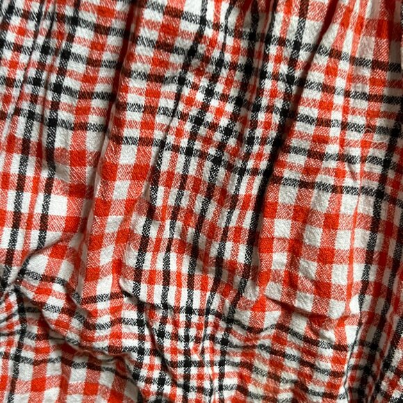 UO Positano Tie-Shoulder Midi Dress - Red Plaid Button Down Dress with Pockets - Picture 11 of 12